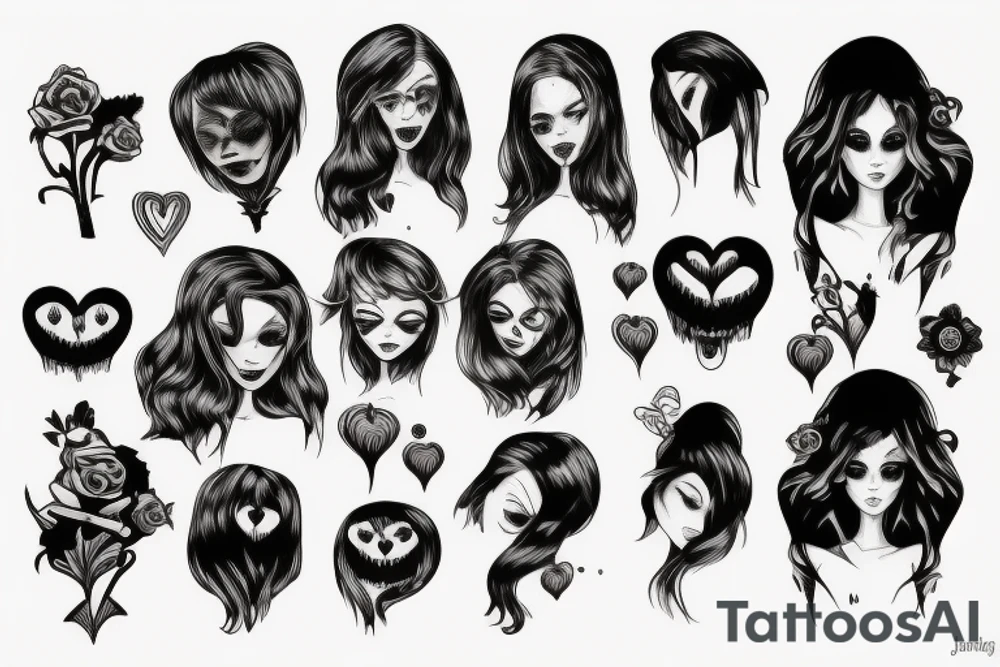 Creepy girl tattoo idea