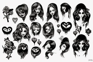 Creepy girl tattoo idea
