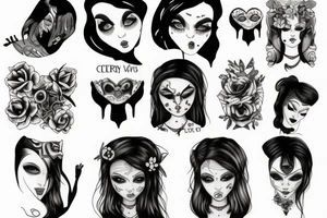 Creepy girl tattoo idea
