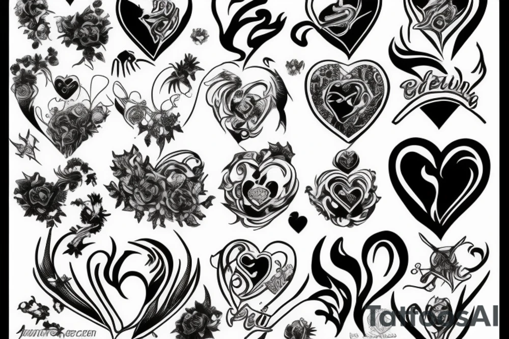burning heart tattoo idea