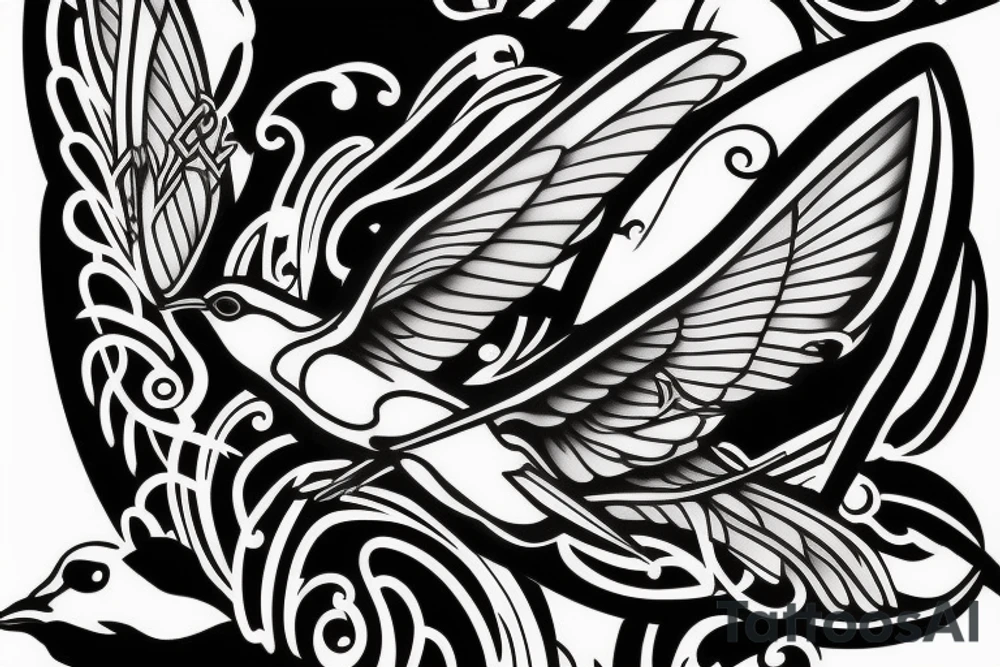 swallow in old skool style tattoo idea