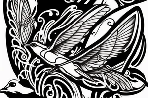 swallow in old skool style tattoo idea