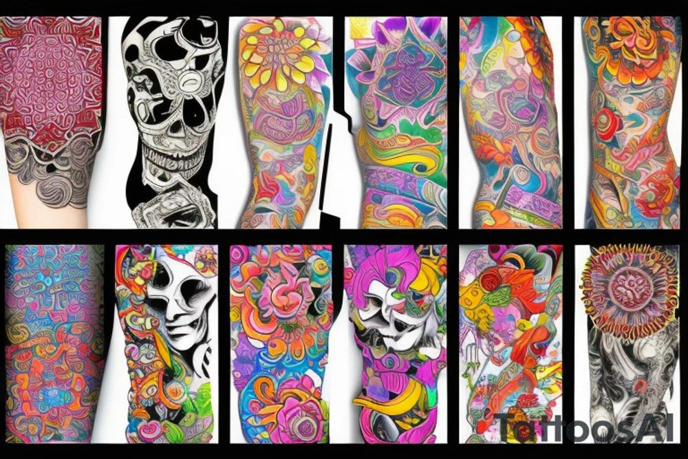 Psychodelic sleeve tattoo idea