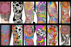 Psychodelic sleeve tattoo idea