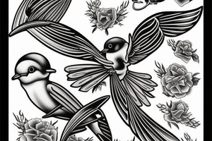 swallow in old skool style tattoo idea