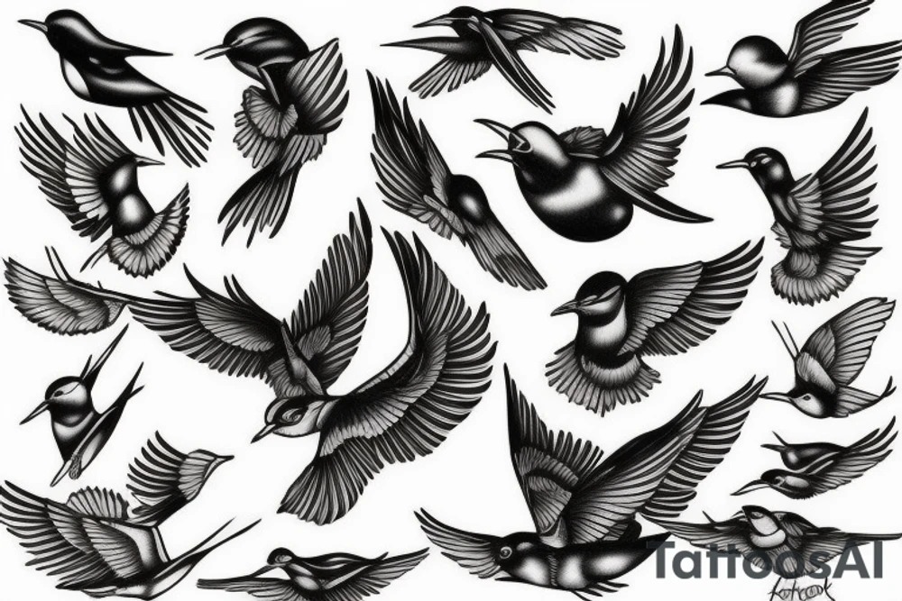 swallow in old skool style tattoo idea