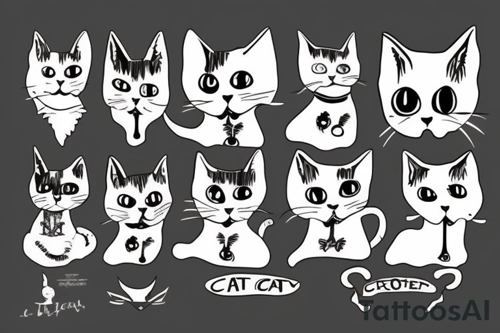 Creepy cat tattoo idea