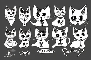 Creepy cat tattoo idea