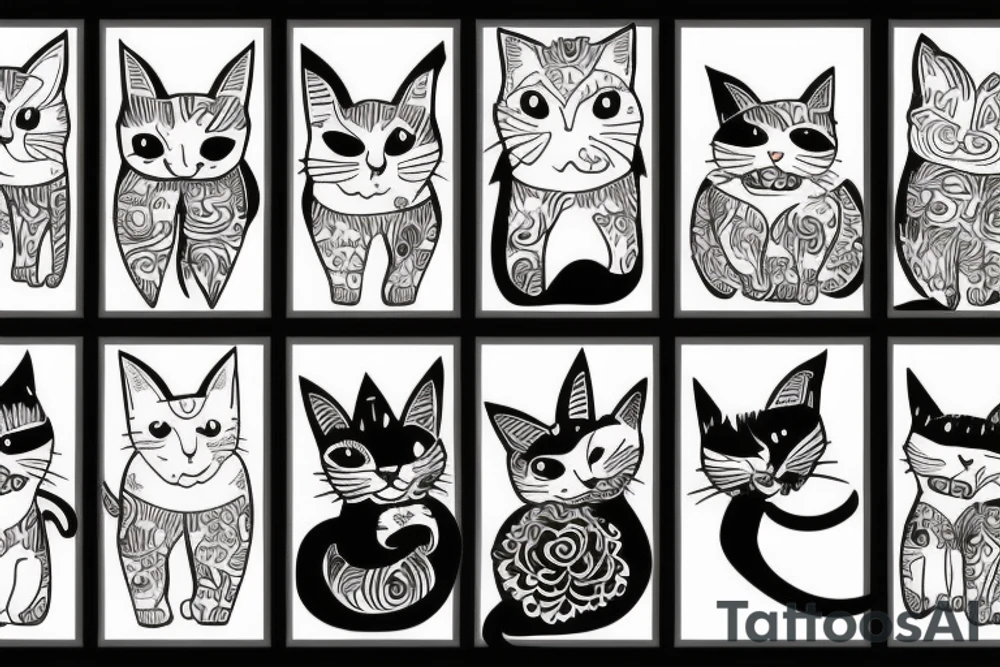 Scary cat tattoo idea