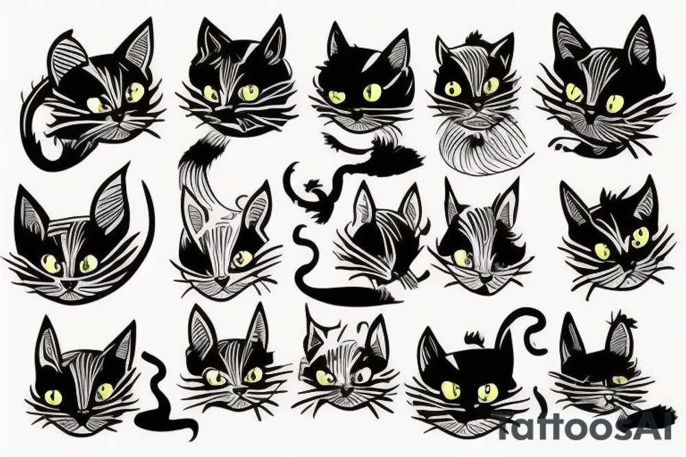 Scary cat tattoo idea