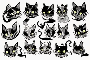 Scary cat tattoo idea