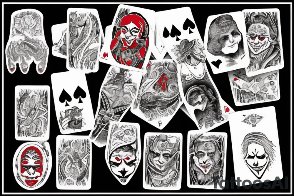 Outsider wójt joker card in hand, indyvidualist tattoo idea