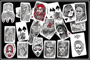 Outsider wójt joker card in hand, indyvidualist tattoo idea
