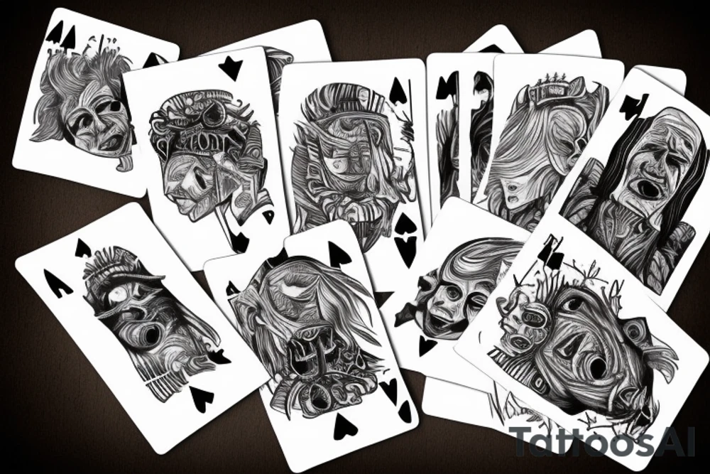 Outsider wójt joker card in hand, indyvidualist tattoo idea