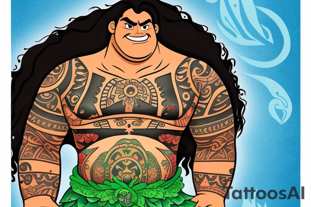 Maui form moana with  his hoock tattoo idea