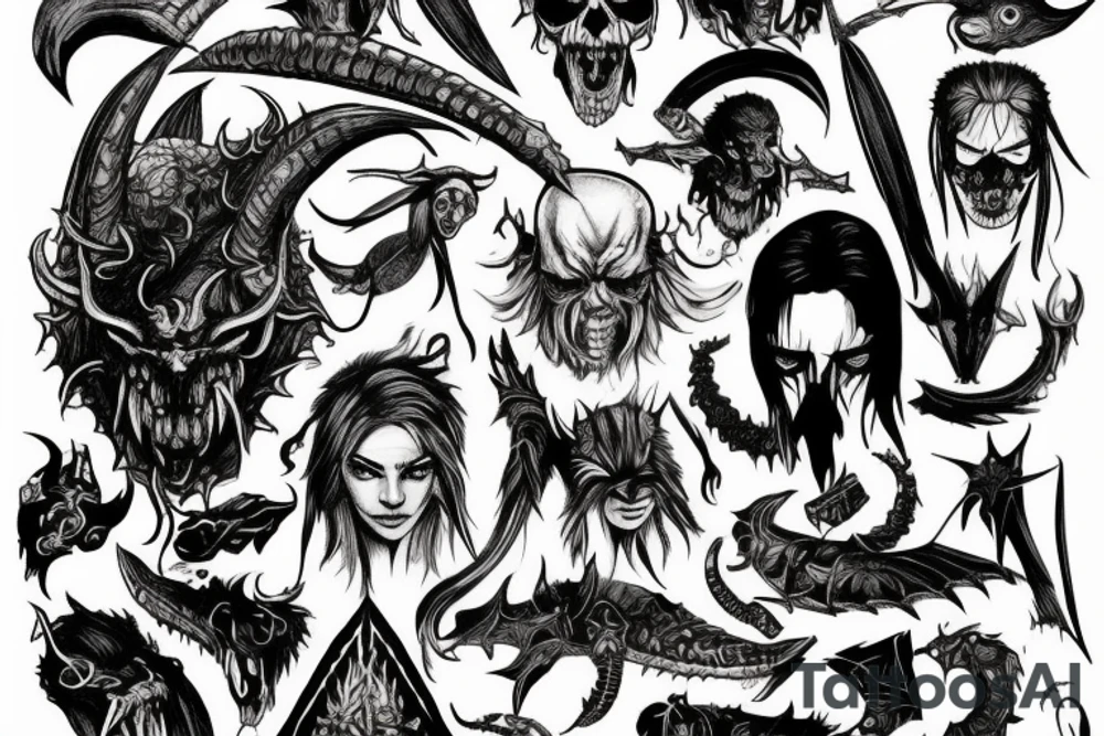 demon called strzyga in witcher games tattoo idea