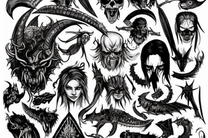 demon called strzyga in witcher games tattoo idea