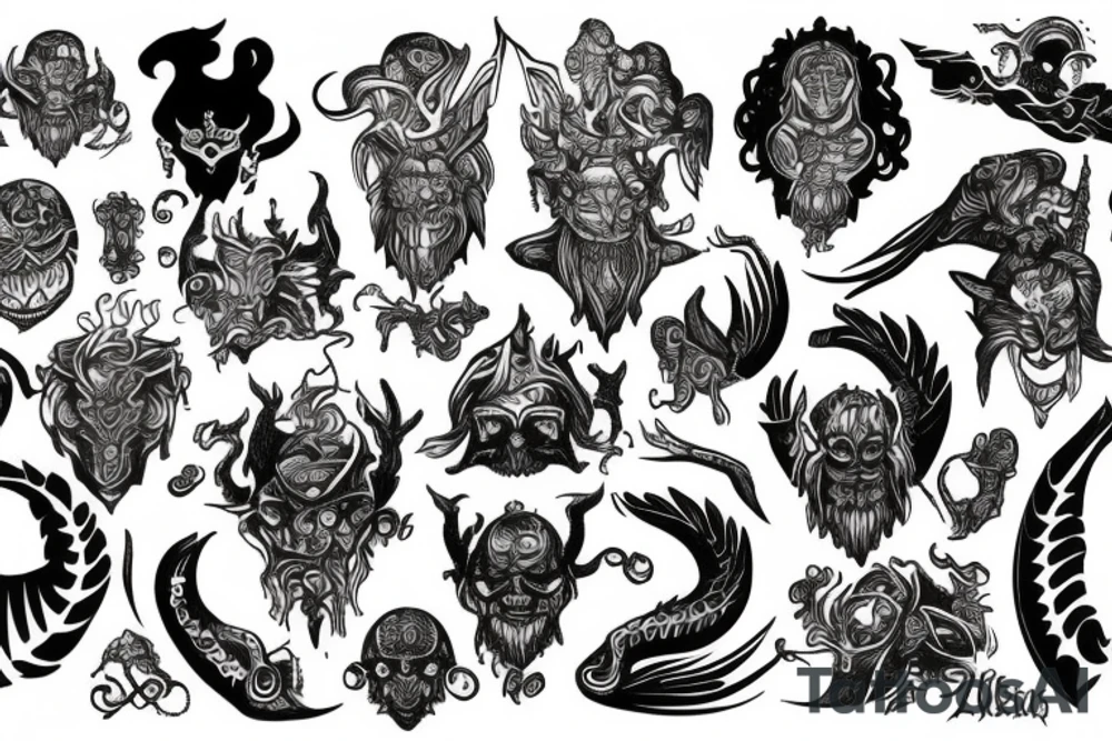 slavic demons tattoo idea