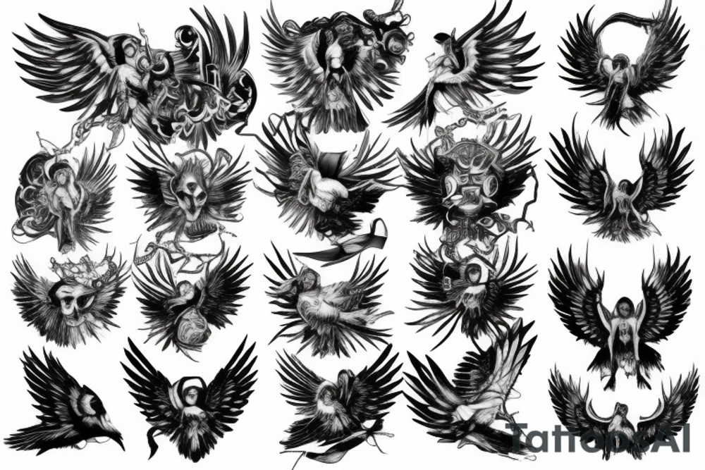 angel eagle tattoo idea