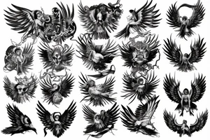 angel eagle tattoo idea
