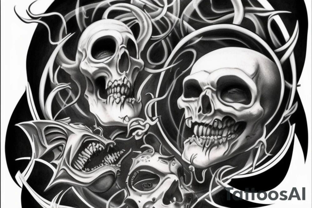 Hades god od darkness tattoo idea