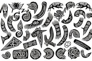 Nordic runes with animals tattoo idea