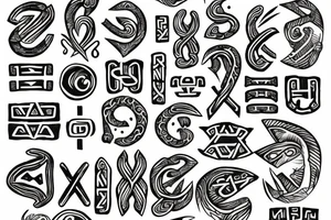 Nordic runes with animals tattoo idea