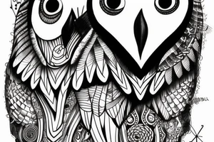 Owl on a chest tattoo idea