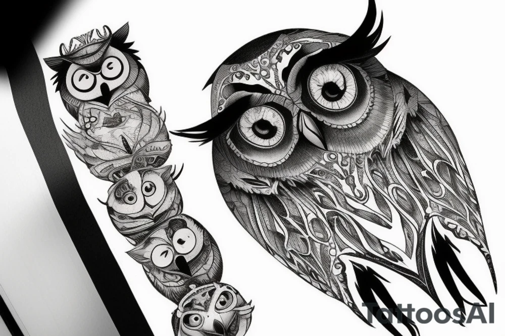 Owl on a chest tattoo idea