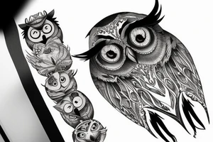 Owl on a chest tattoo idea