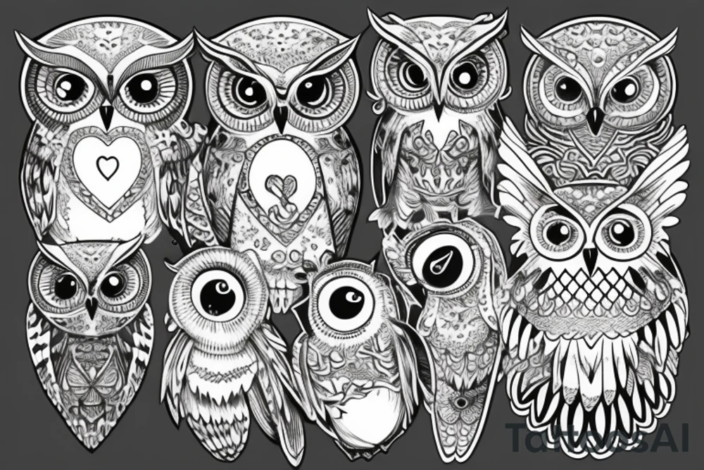 Owl on a chest tattoo idea