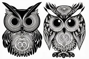 Owl on a chest tattoo idea