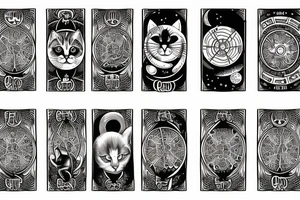 tarot moon star wheel of fortune cat tattoo idea