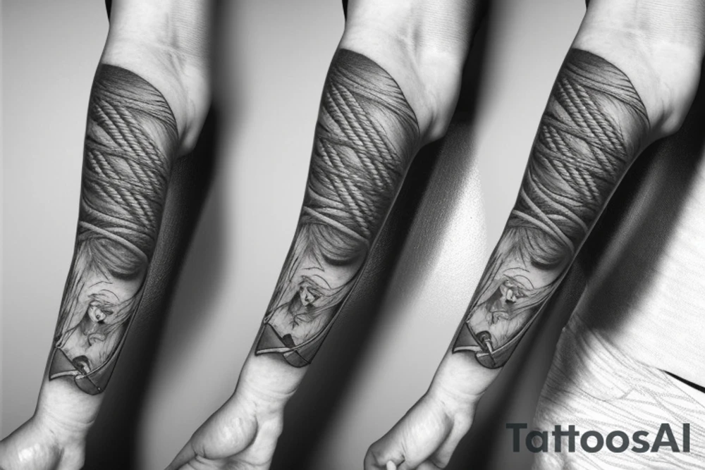 rope, climbing, clip hook tattoo idea