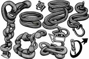 rope, climbing, clip hook tattoo idea
