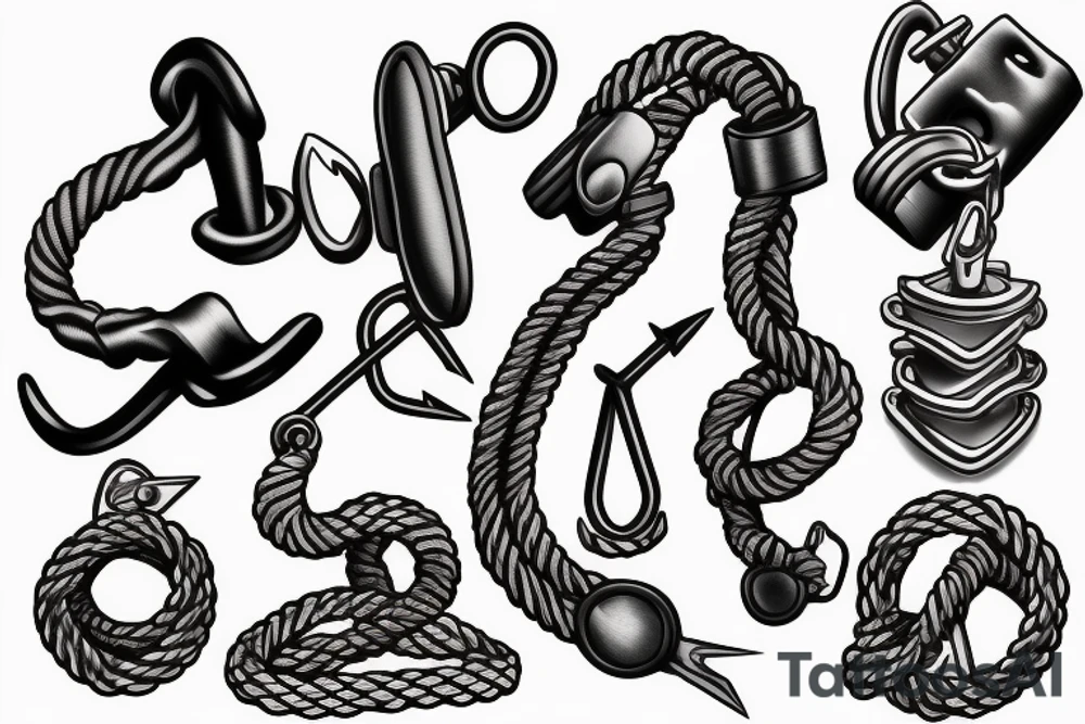 rope 
 clip hook tattoo idea