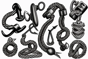 rope 
 clip hook tattoo idea