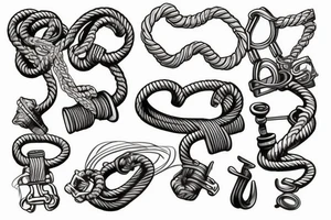 rope 
 clip hook tattoo idea