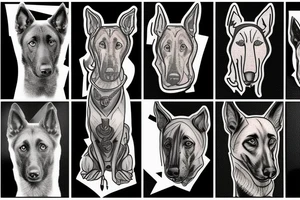 Angry belgian shepherd malinois tattoo idea