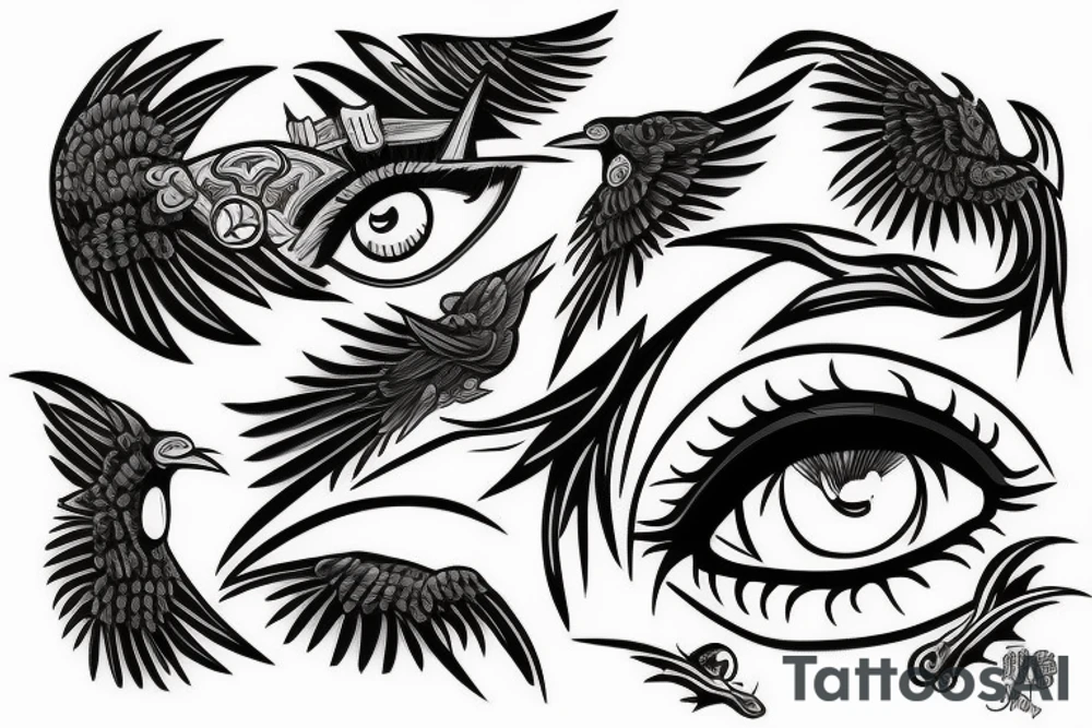 eye with raven
naruto tattoo idea