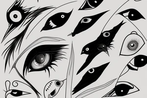 itachi raven with eyes tattoo idea