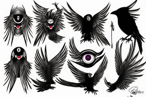 itachi raven with eyes tattoo idea