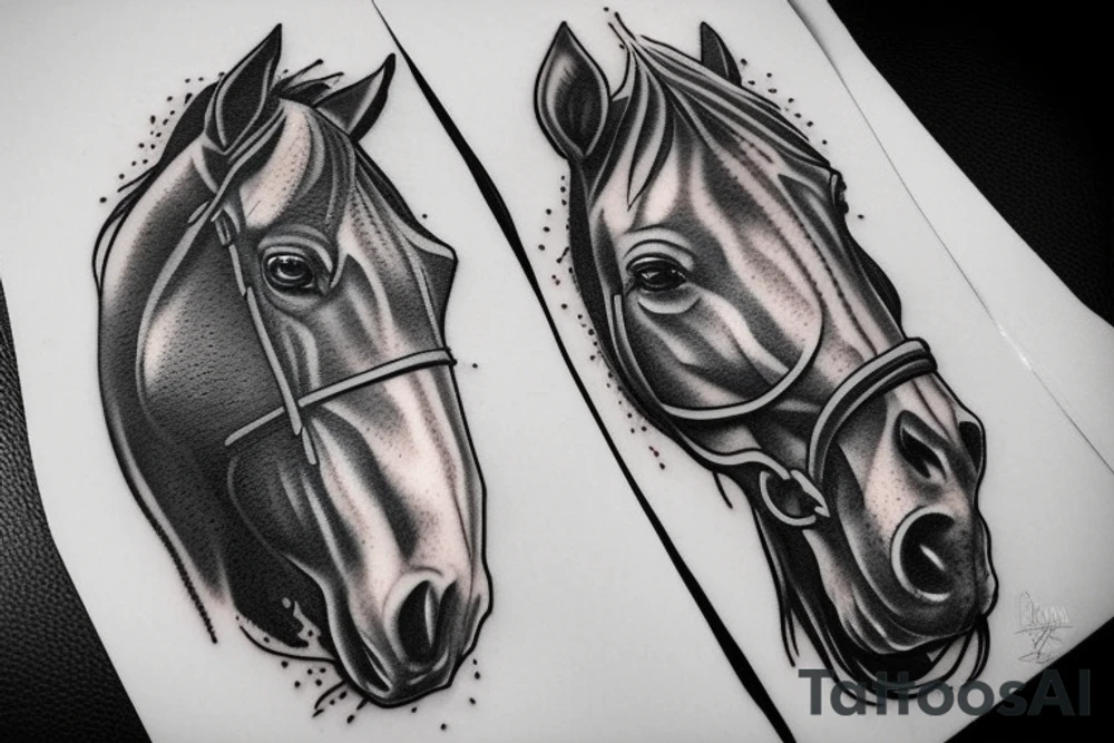 Thoroughbred horse and Arthur Morgan from Red Dead Redemption 2 tattoo idea