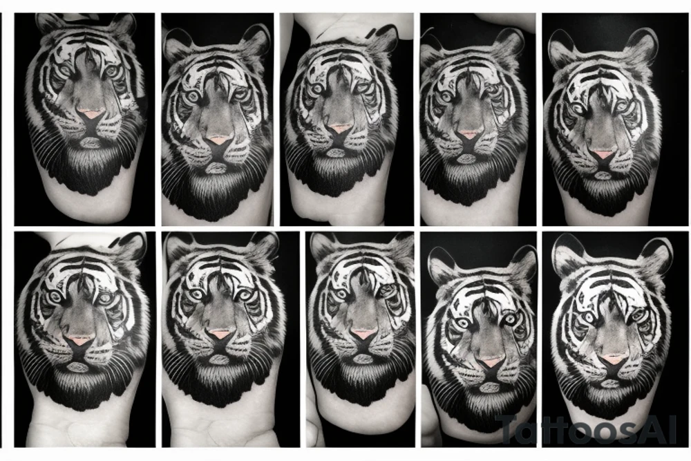 Tiger footprint with his face tattoo idea