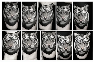 Tiger footprint with his face tattoo idea