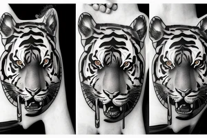 Tiger footprint with his face tattoo idea