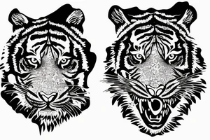 Tiger footprint hides in flower tattoo idea