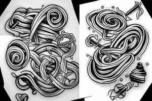 screw twisted into a knot tattoo idea