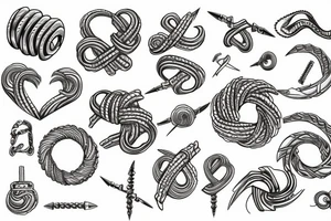 screw twisted into a knot tattoo idea