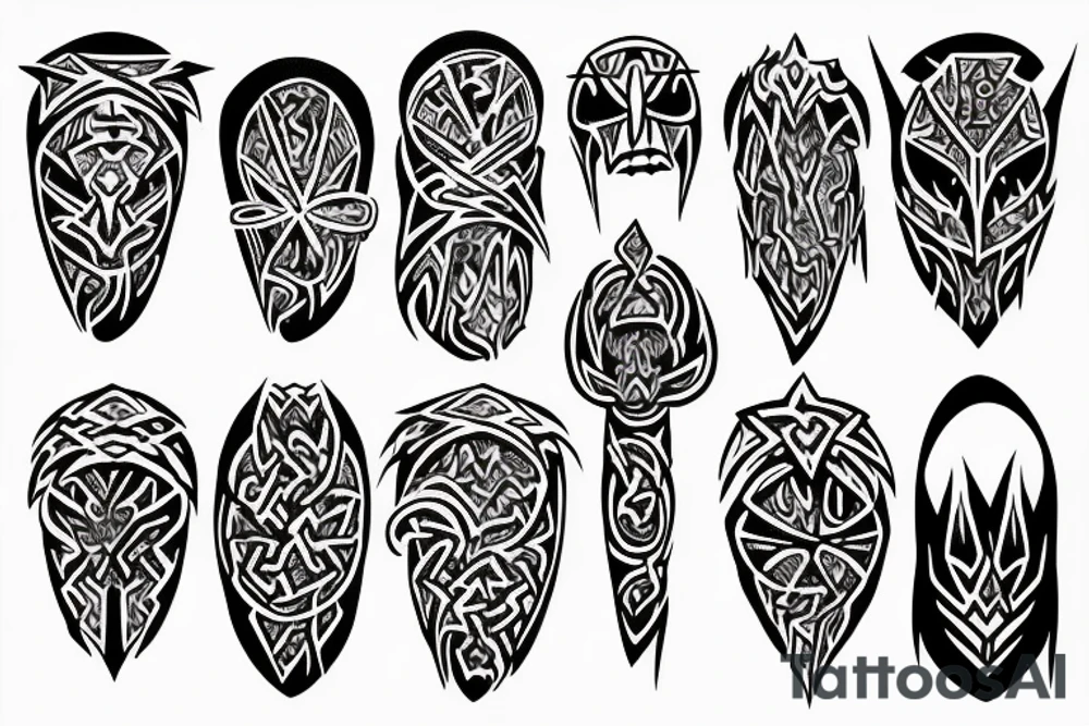 black metal tribal tattoo idea